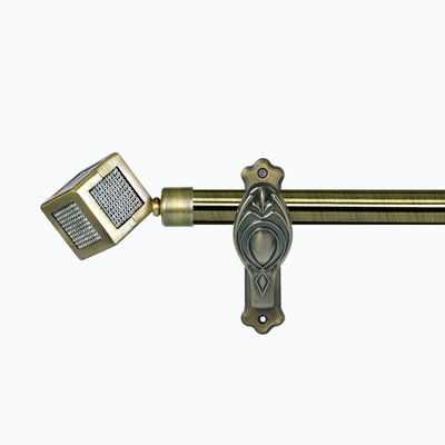 Metal Electroplate Pipe Curtain Rods 22MM Diameter With Stereoscopic Finials