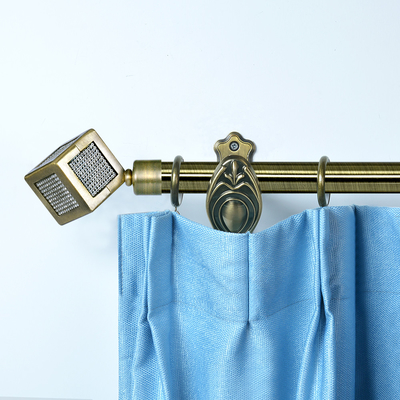 Metal Electroplate Pipe Curtain Rods 22MM Diameter With Stereoscopic Finials