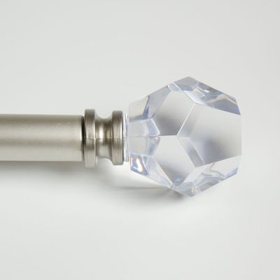 KIEI EP1006 Curtain Finial Hardware Precision Manufacturing Curtain Rod Hot Sale Luxury Adjustable Crystal