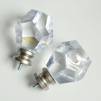 KIEI EP1006 Curtain Finial Hardware Precision Manufacturing Curtain Rod Hot Sale Luxury Adjustable Crystal